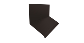 Планка примыкание верхнее к стене фальц Grand Line 150х130х20 0,5 Velur X RR 32 темно-коричневый (2м)