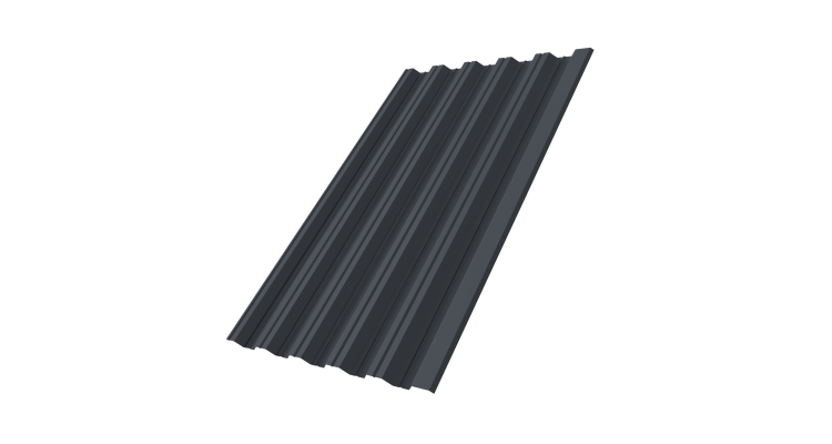 Профнастил НС35 R 0.45 PE RAL 7024 мокрый асфальт