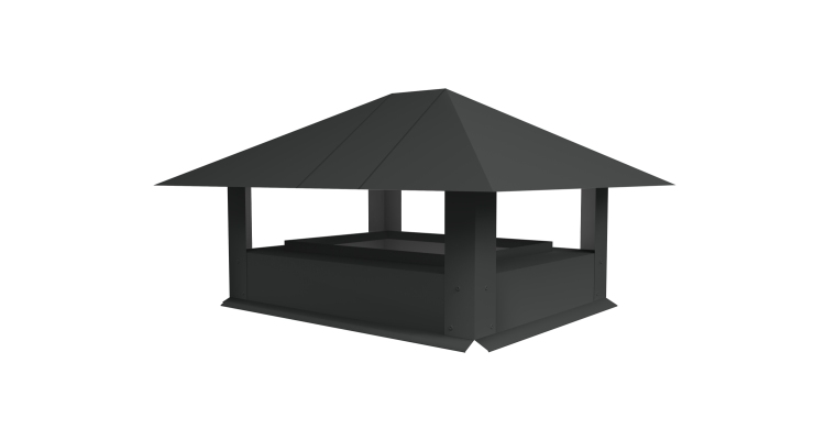 Дымник на трубу 520х390мм 0.5 GreenCoat Pural BT matt с пленкой RR2H3 RAL 7016 антрацитово-серый