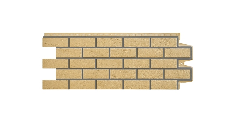 Фасадная панель GL Состаренный кирпич Design песочный со швом RAL 7006