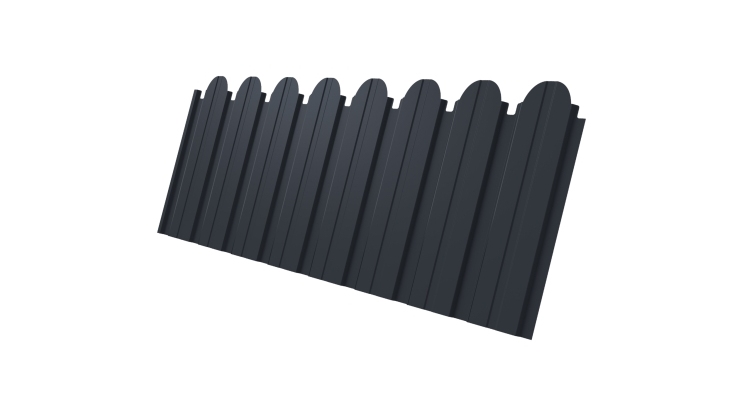 Профнастил C10B фигурный 0,5 Satin Matt RAL 7024 мокрый асфальт