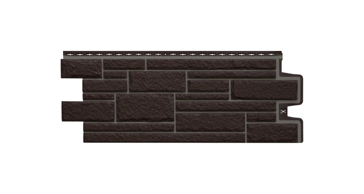 Фасадная панель GL Камелот Design шоколадный со швом RAL 7006