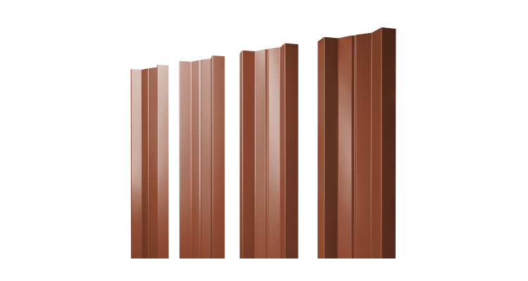 Штакетник М-образный А с прямым резом 0.45 Drap TR RAL 8004 терракота