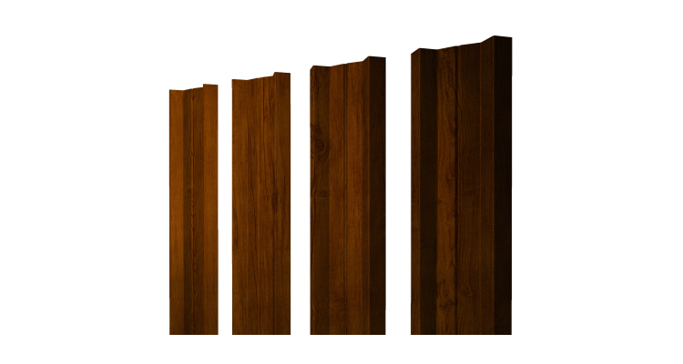 Штакетник М-образный А с прямым резом 0.45 Print Premium Golden Wood Intense FTC