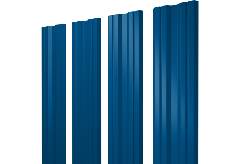 Штакетник Twin с прямым резом 0,5 Satin RAL 5005 сигнальный синий