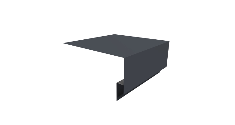 Планка околооконная сложная Блок-хаус new 250х75х27 0,45 PE с пленкой RAL 7024 мокрый асфальт (3м)