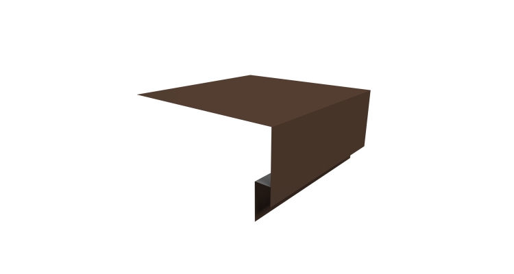 Планка околооконная сложная Блок-хаус new 250х75х27 0,5 Satin с пленкой RAL 8017 шоколад (3м)