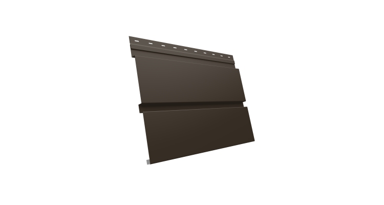 Софит металлический Квадро Брус без перфорации 0,45 Drap ST с пленкой RR 32 темно-коричневый