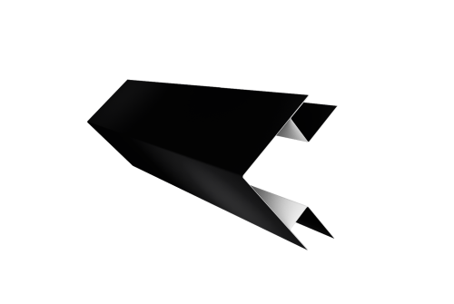 Угол внешний сложный 75х75 0,45 Drap RAL 9005 черный (3м)