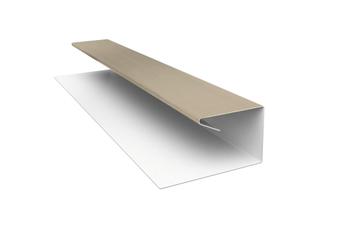 Планка П-образная завершающая сложная (КД) 0,5 Satin с пленкой RAL 1015 светлая слоновая кость (2м)