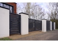 Ламель обратная 125 забора жалюзи Texas стартовая/финишная для калиток и ворот 0,5 Rooftop Бархат с пленкой RAL 7024 мокрый асфальт