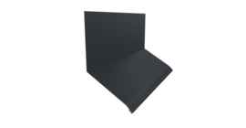 Планка примыкание верхнее к стене фальц Grand Line 150х130х20 0,45 Drap TR RAL 7024 мокрый асфальт (2м)