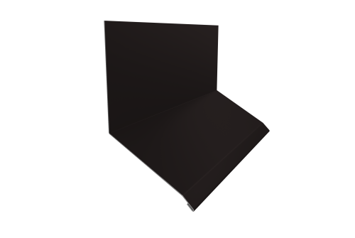 Планка примыкание верхнее к стене фальц Grand Line 150х130х20 0,5 Drap TX RAL 9005 черный (2м)