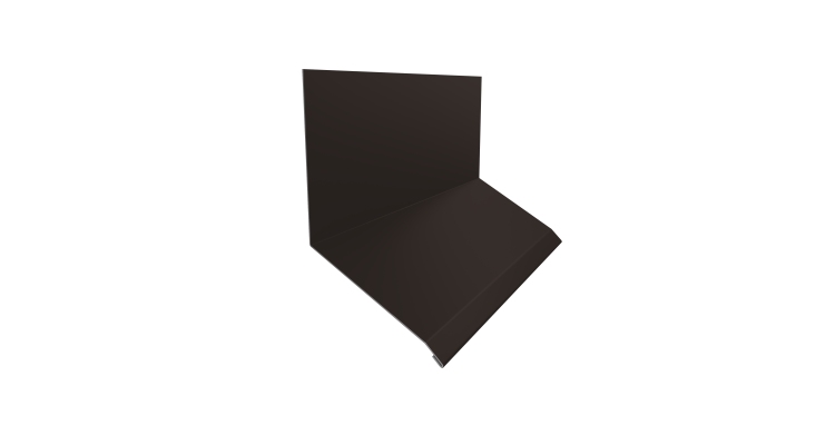 Планка примыкание верхнее к стене фальц Grand Line 150х130х20 0,5 Drap TX RR 32 темно-коричневый (2м)